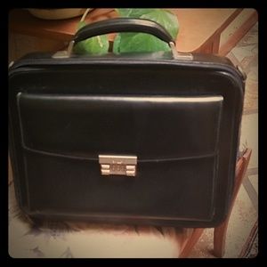 Black Bally Leather Laptop Case